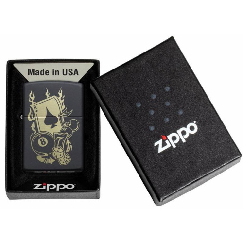 499 ZIPPO Зажигалка ZIPPO Gambling Design с покрытием Black Matte фото 3